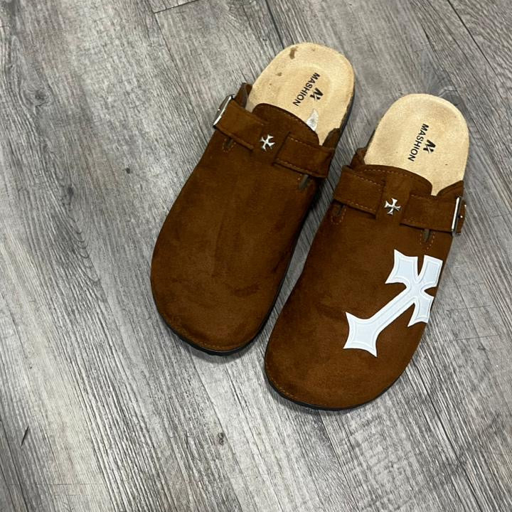 Brown Basic Cross Clogs